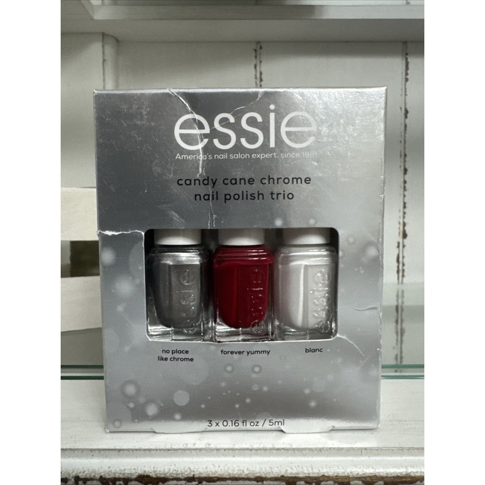 essie Candy Cane Chrome Mini Nail Polish Set Vegan Nail Polish Trio 3pc